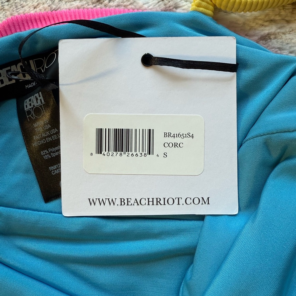 Beach Riot💕Wren Rib Colorblock One-Piece Swimsuit in Coral Reef Colorblock - Picture 8 of 11
